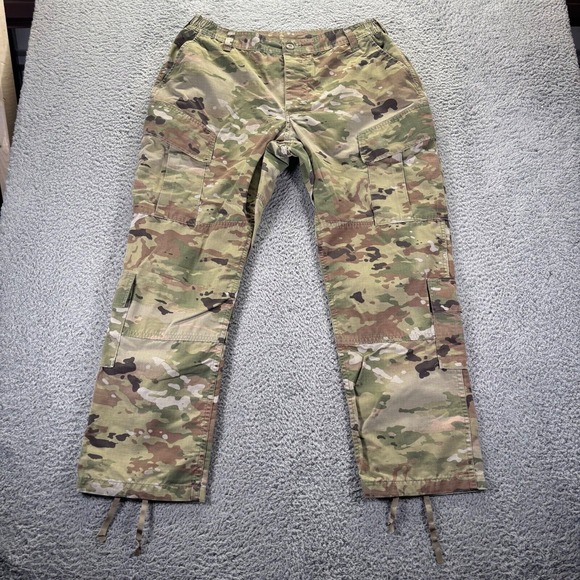 US‎ Army Combat Uniform Womens Pants 35x30 Green Nylon Cotton Cargo Camouflage - Picture 1 of 9